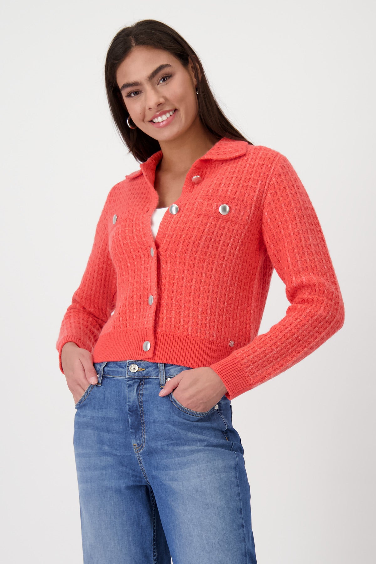 Shirt Collar Jacket Coral