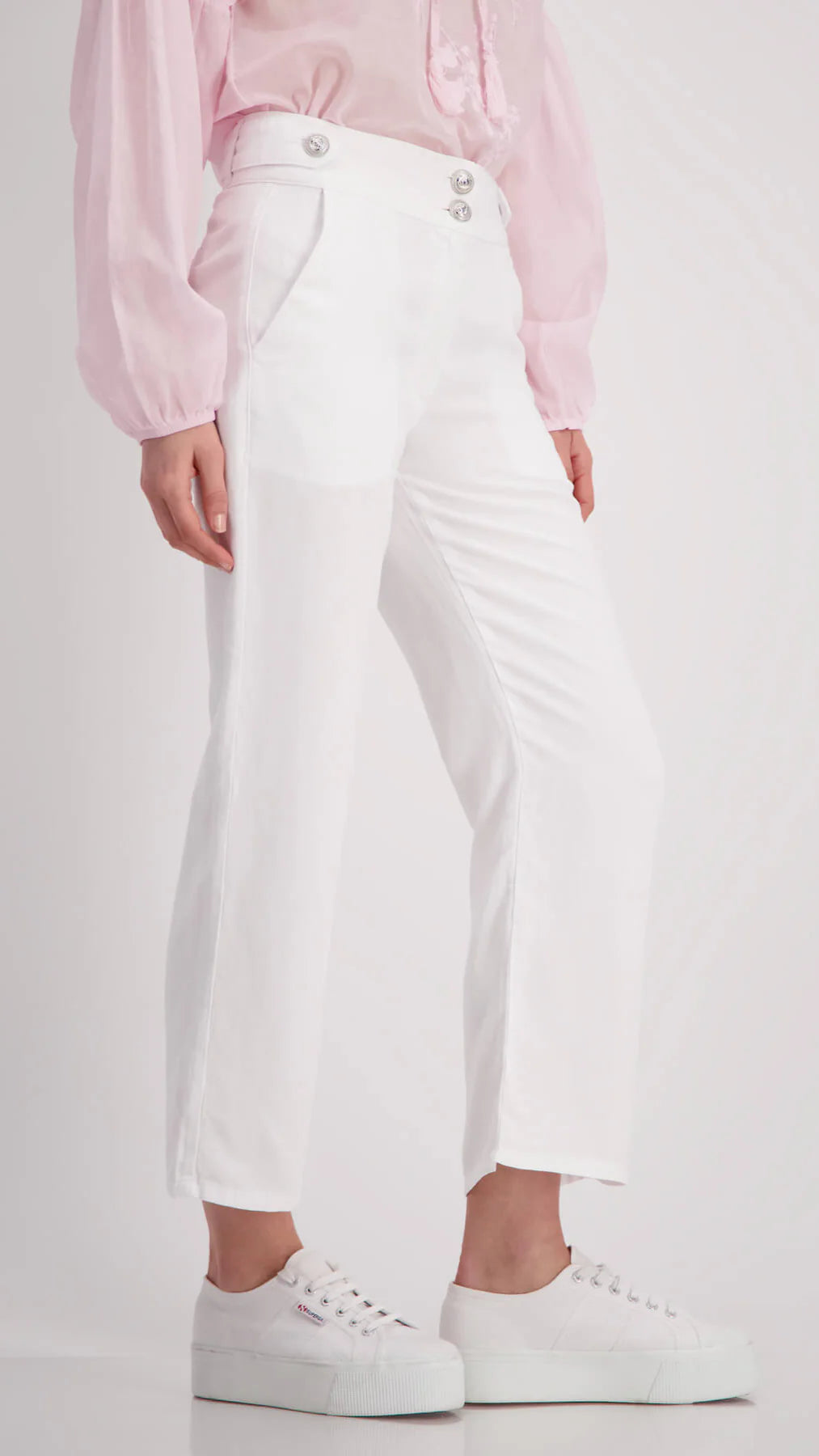 Linen Mix Pants in White