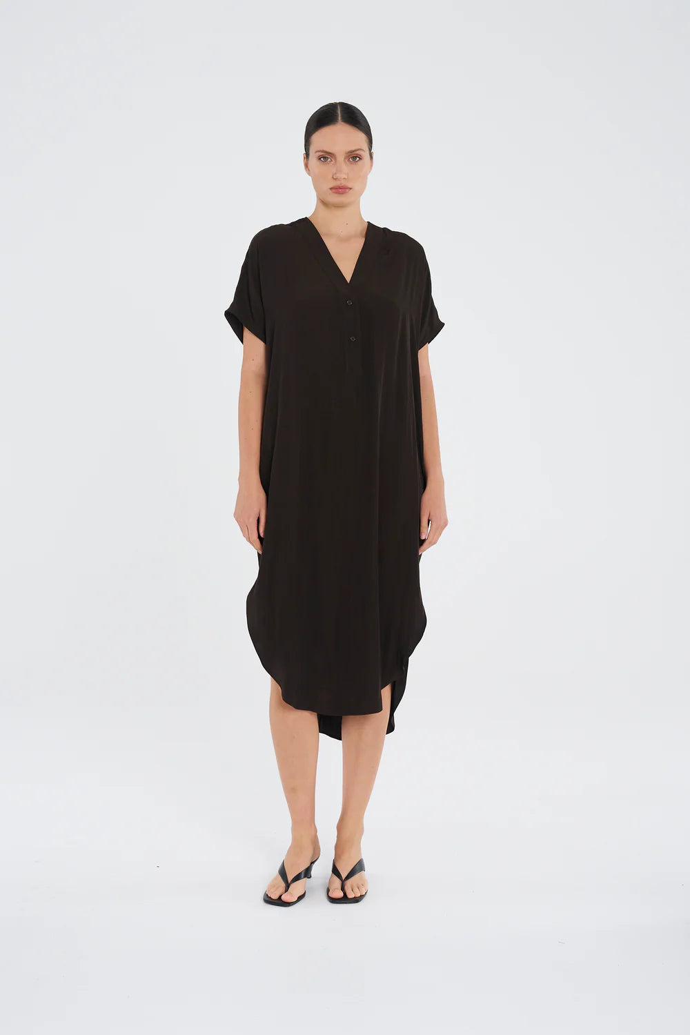 Wedge Tab Dress Fudge