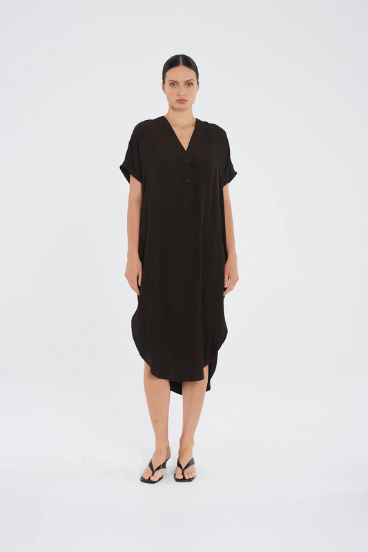 Wedge Tab Dress Fudge