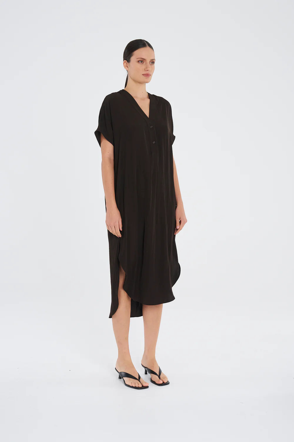 Wedge Tab Dress Fudge