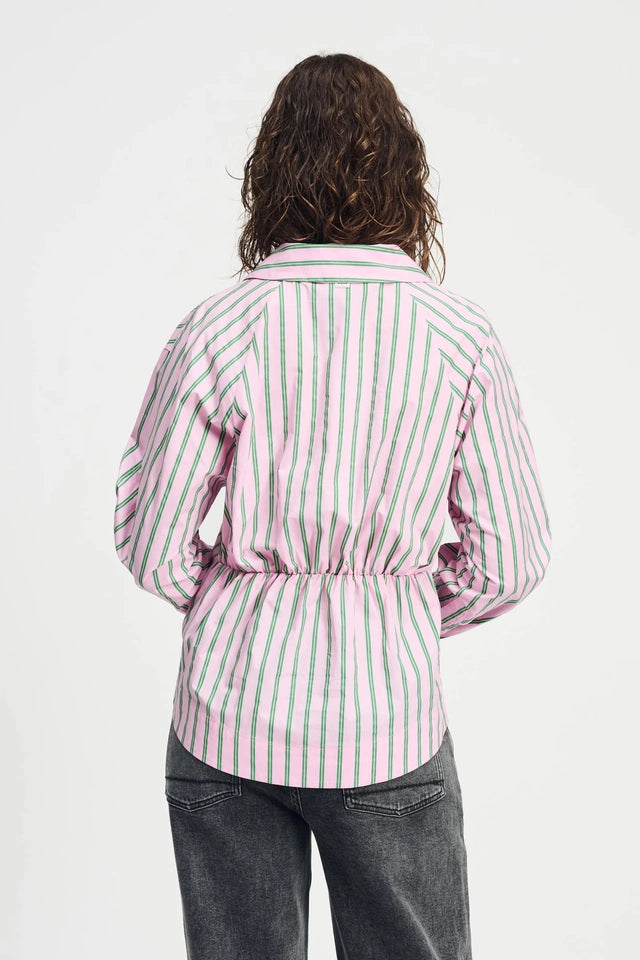 Blouse Stripe Poplin Rose Pink