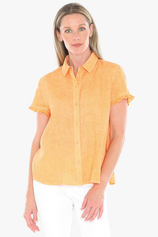 Pigment Ruffle Shirt Rockmelon