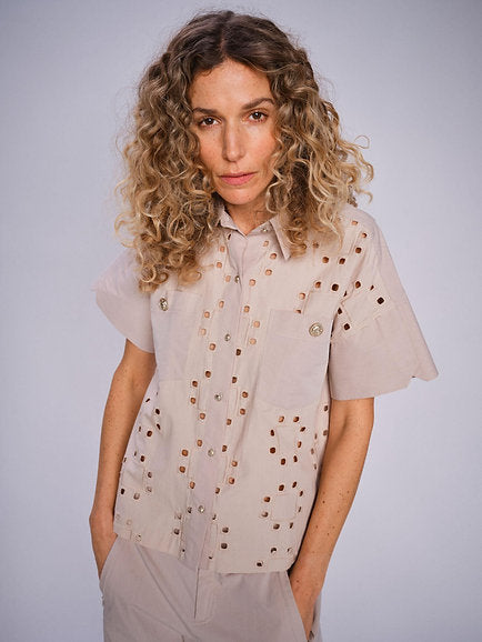 Tazhi Cotny Shirt Feather Gray