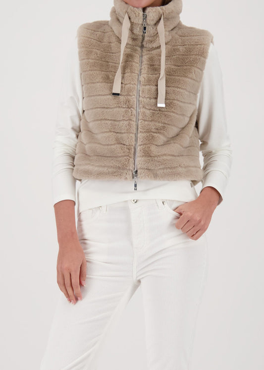 Faux Fur Waistcoat Latte