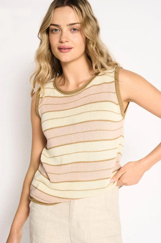 LL Solene Stripe Tank Dusty Pink