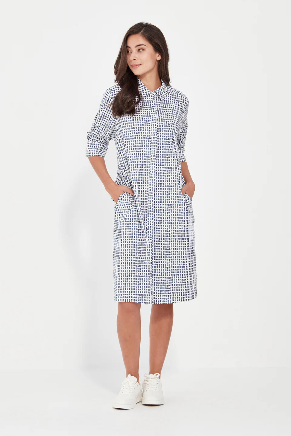 Acrobat Tile Dress Denim Print