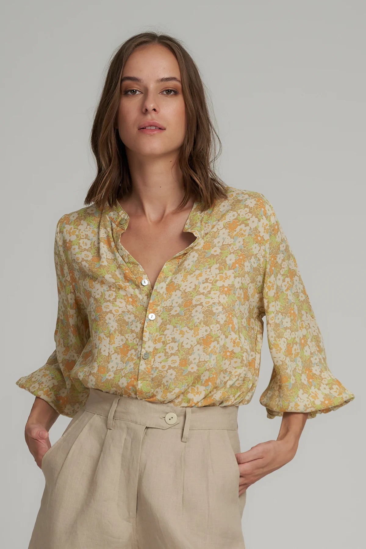 Agatha Top Floral Honey Floral Honey