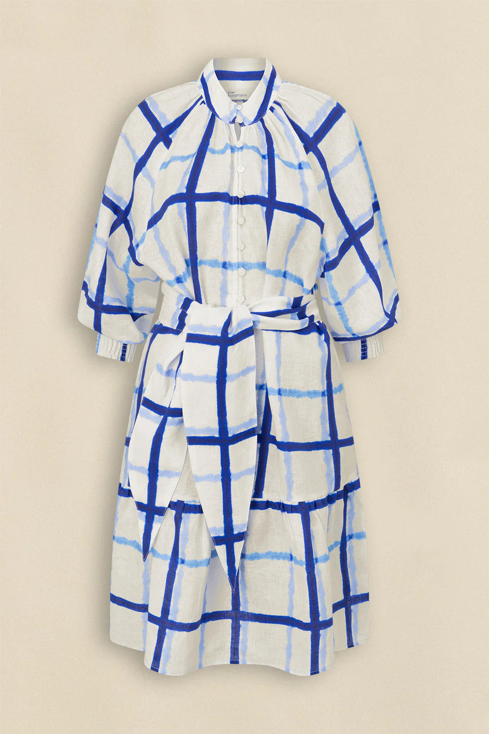 Elated Dress Azure Check