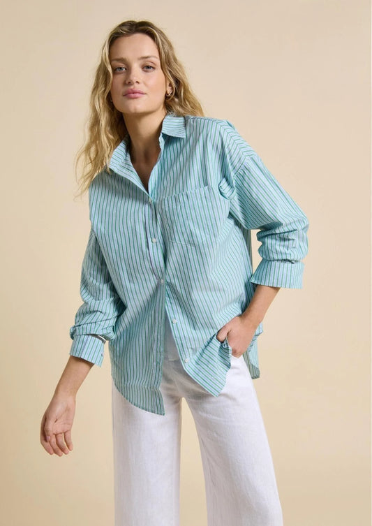 Betty Stripe Shirt Blue /Green