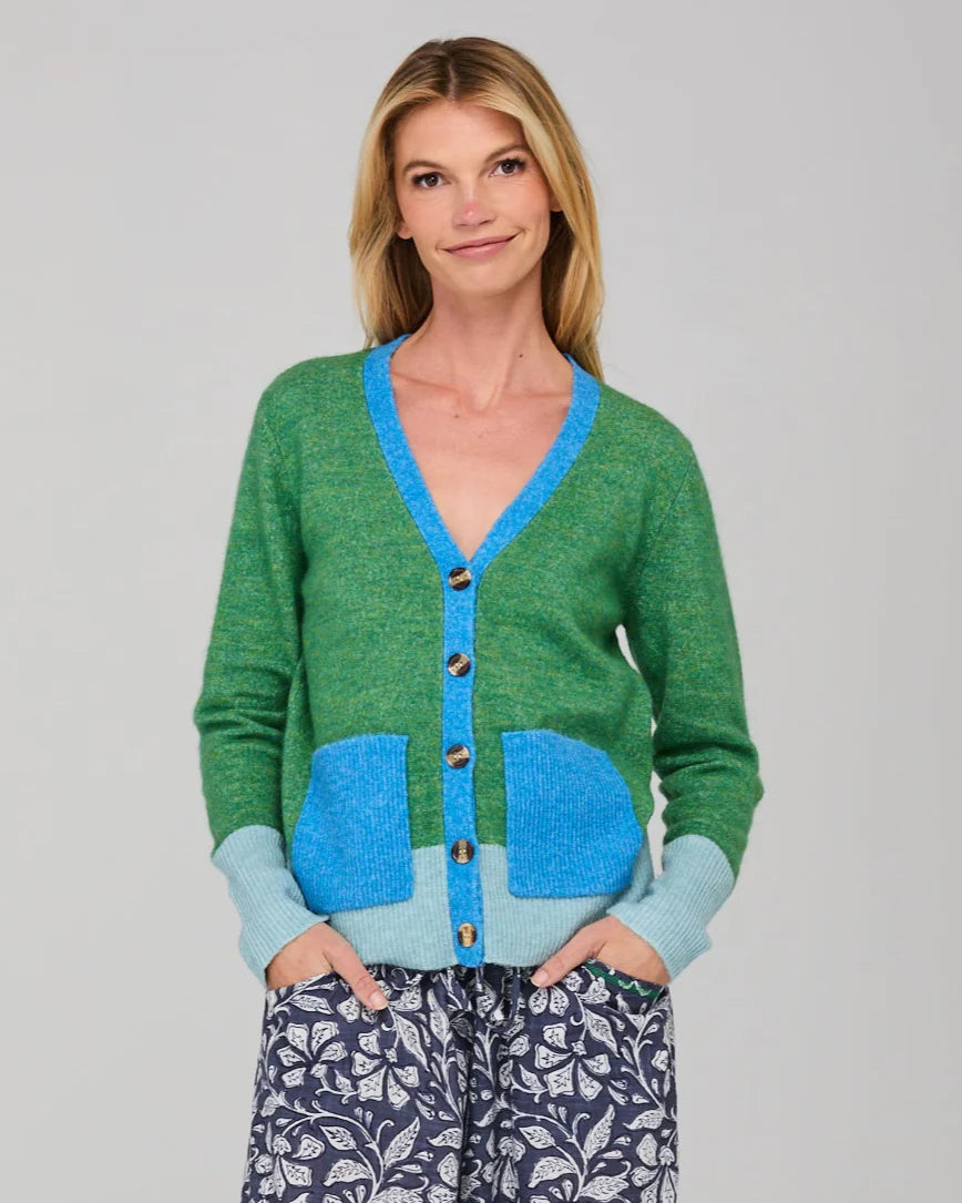 Poet Cardigan Green Multi
