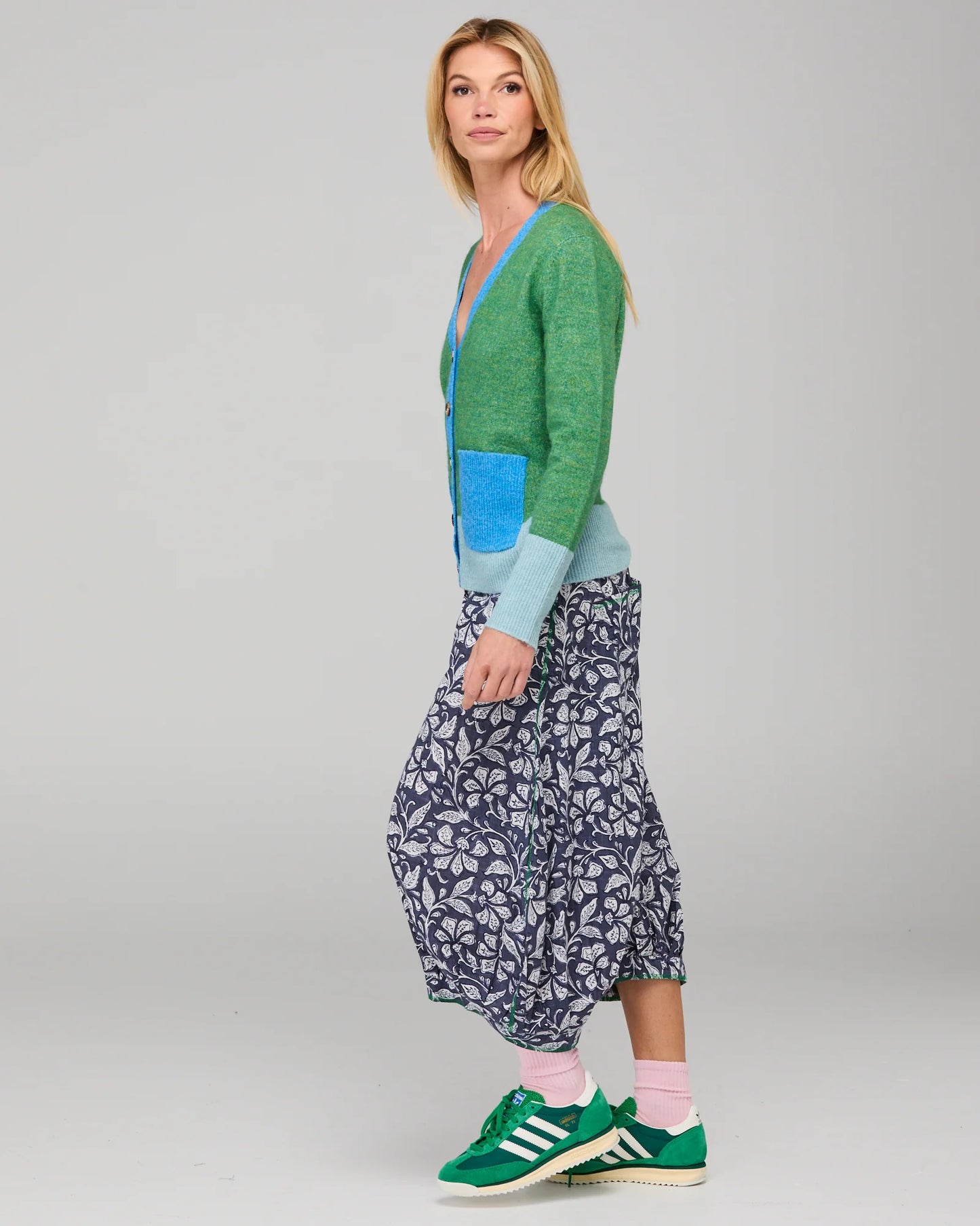 Poet Cardigan Green Multi