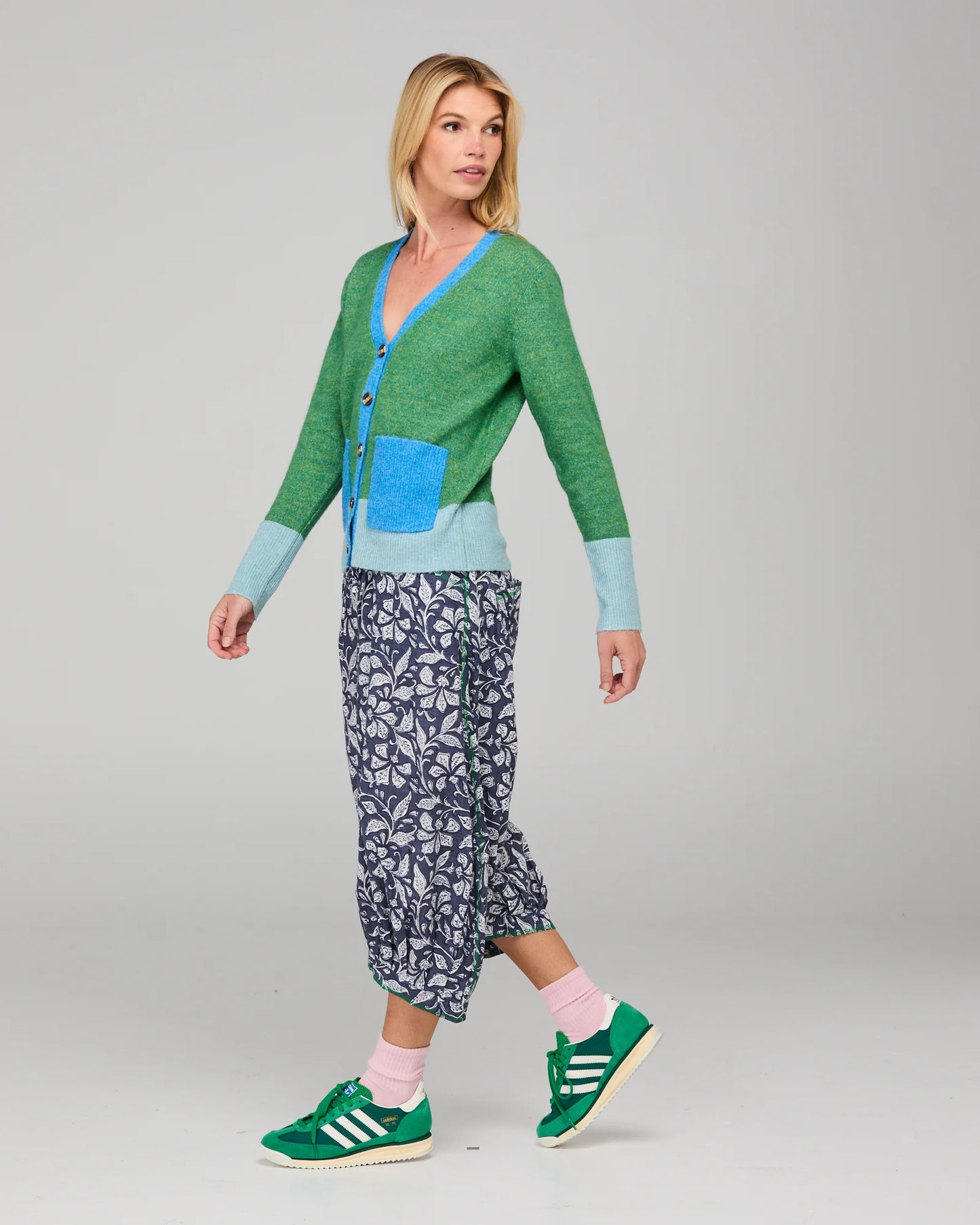 Poet Cardigan Green Multi