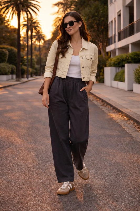 Cord Barrel Leg Pants