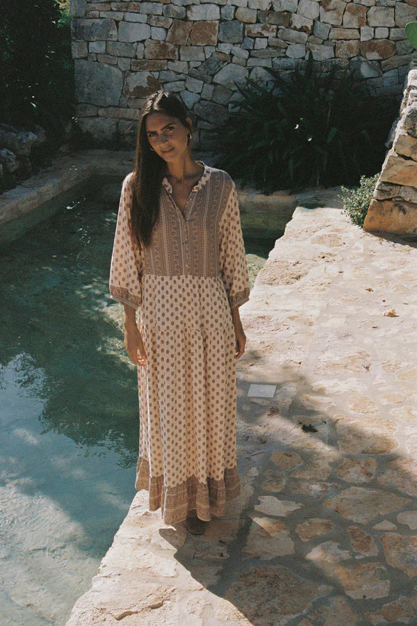 Cotswold Dress Highgrove Folk Print Pink