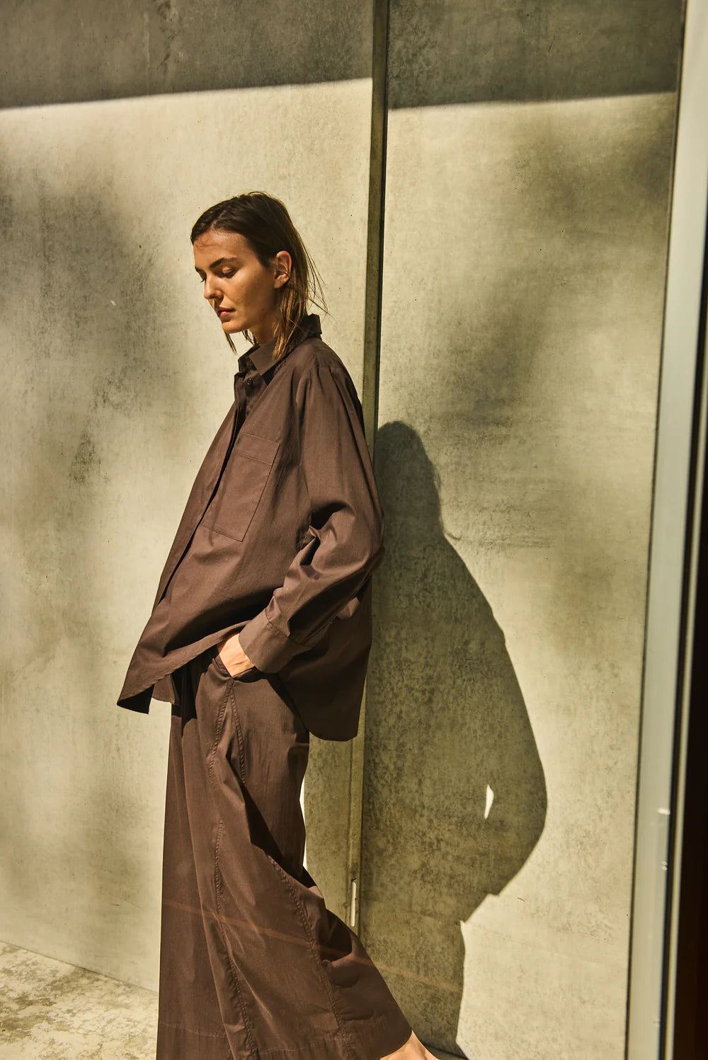 Wide Cross Pant Fudge