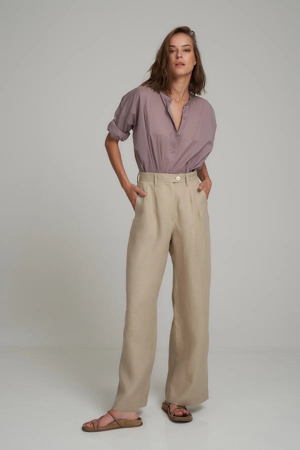 Day Pant Linen Sand Sand S