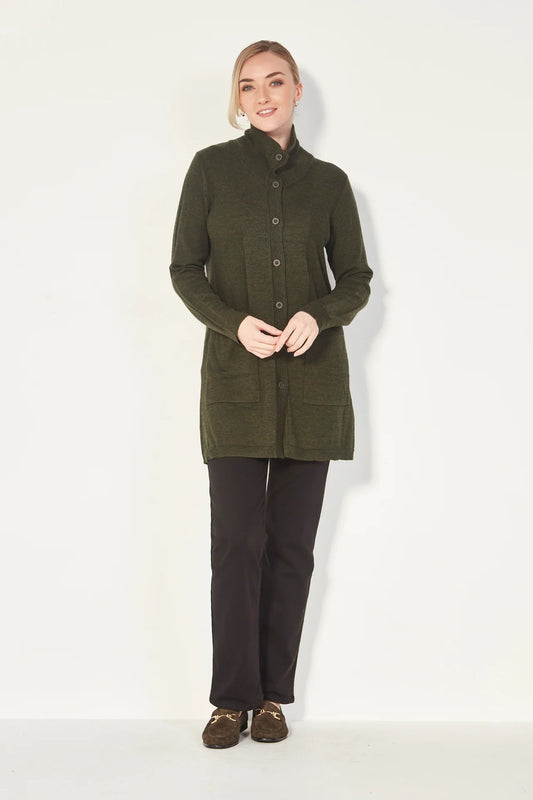 Engage Cardigan Olive Marle