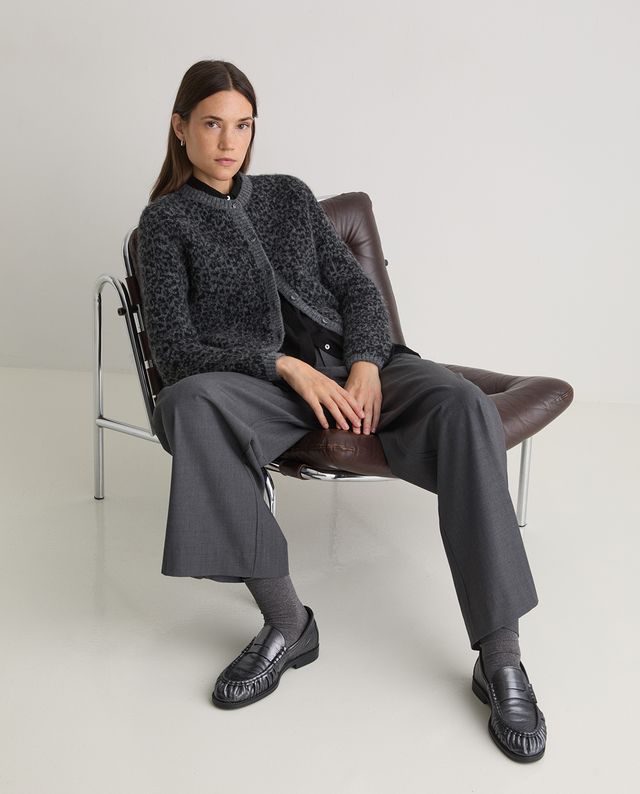 Cardigan Jacquard Animal Print