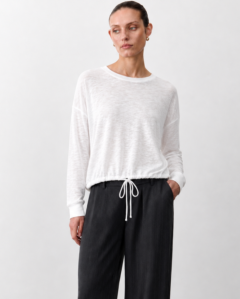 Hailey Drawstring Top White