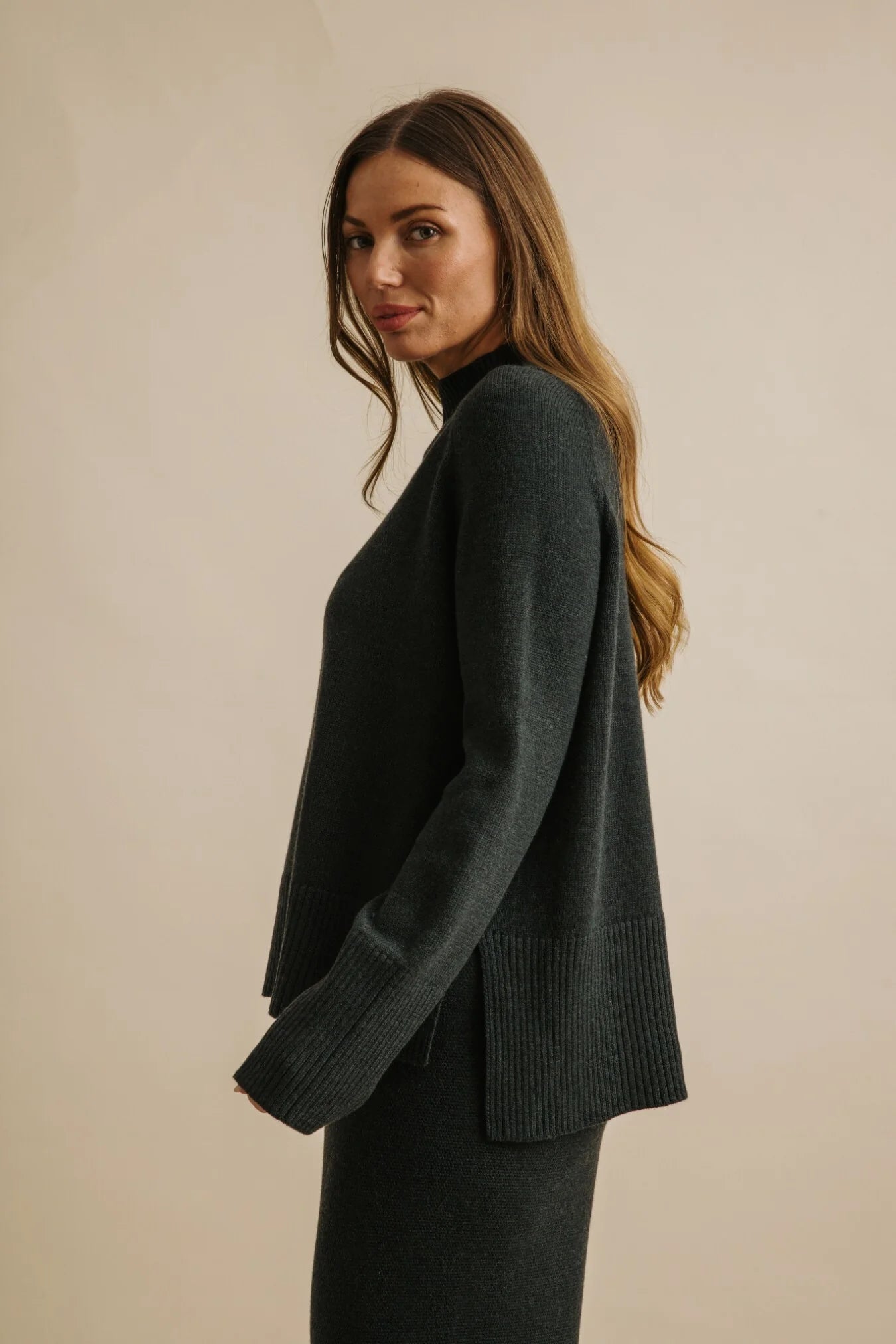 Harmony Cotton Mock Neck Pullover