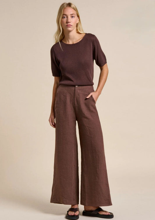 Jude Linen Pants Chocolate