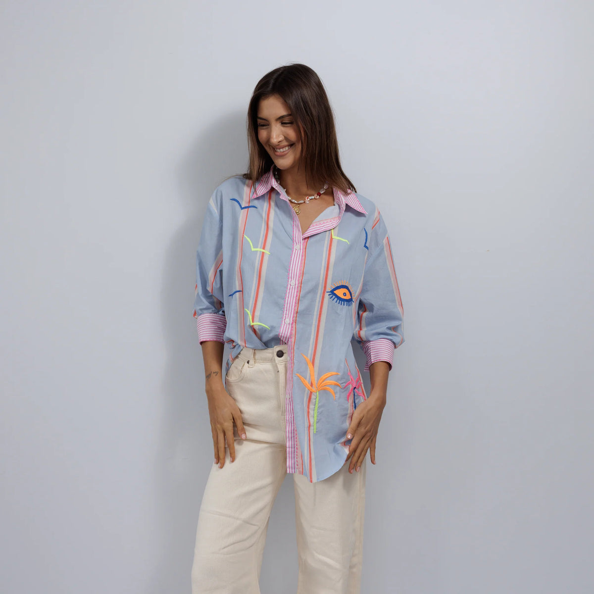 Pure Cotton Shirt KS2011 Blue S/M