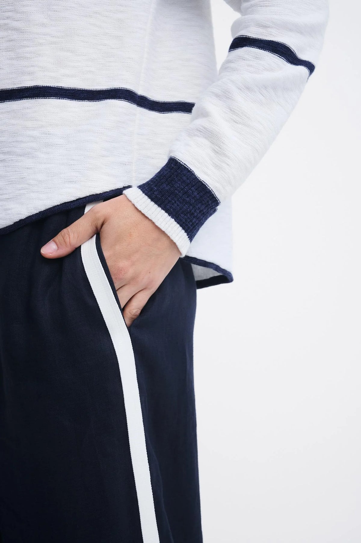 Kaia Top Stripe White Navy