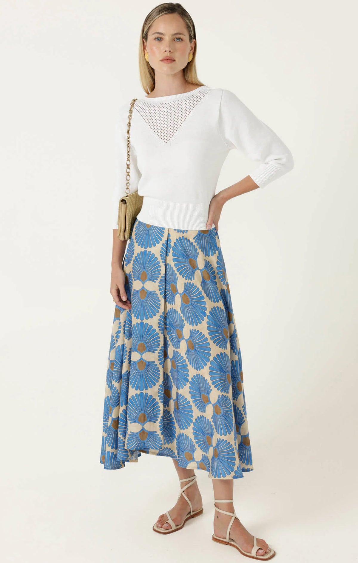 Ambrosia Skirt Blue Tan