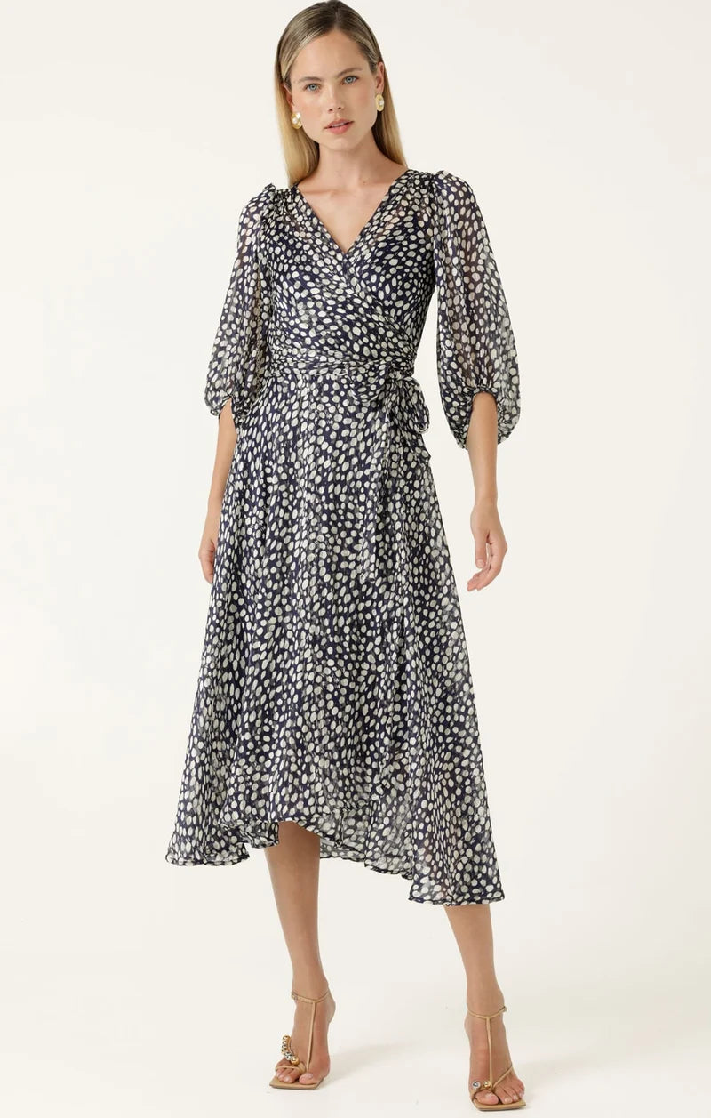 Cloudland Wrap Dress Navy/White