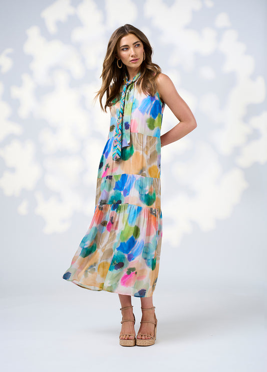 Free Spirit Tie Midi Dress Multi