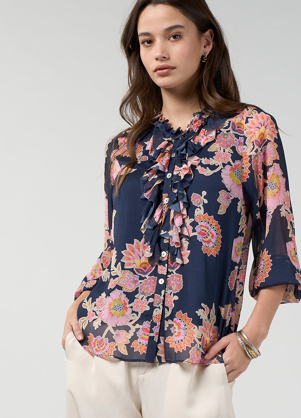 Mirissa Blouse Indigo Multi