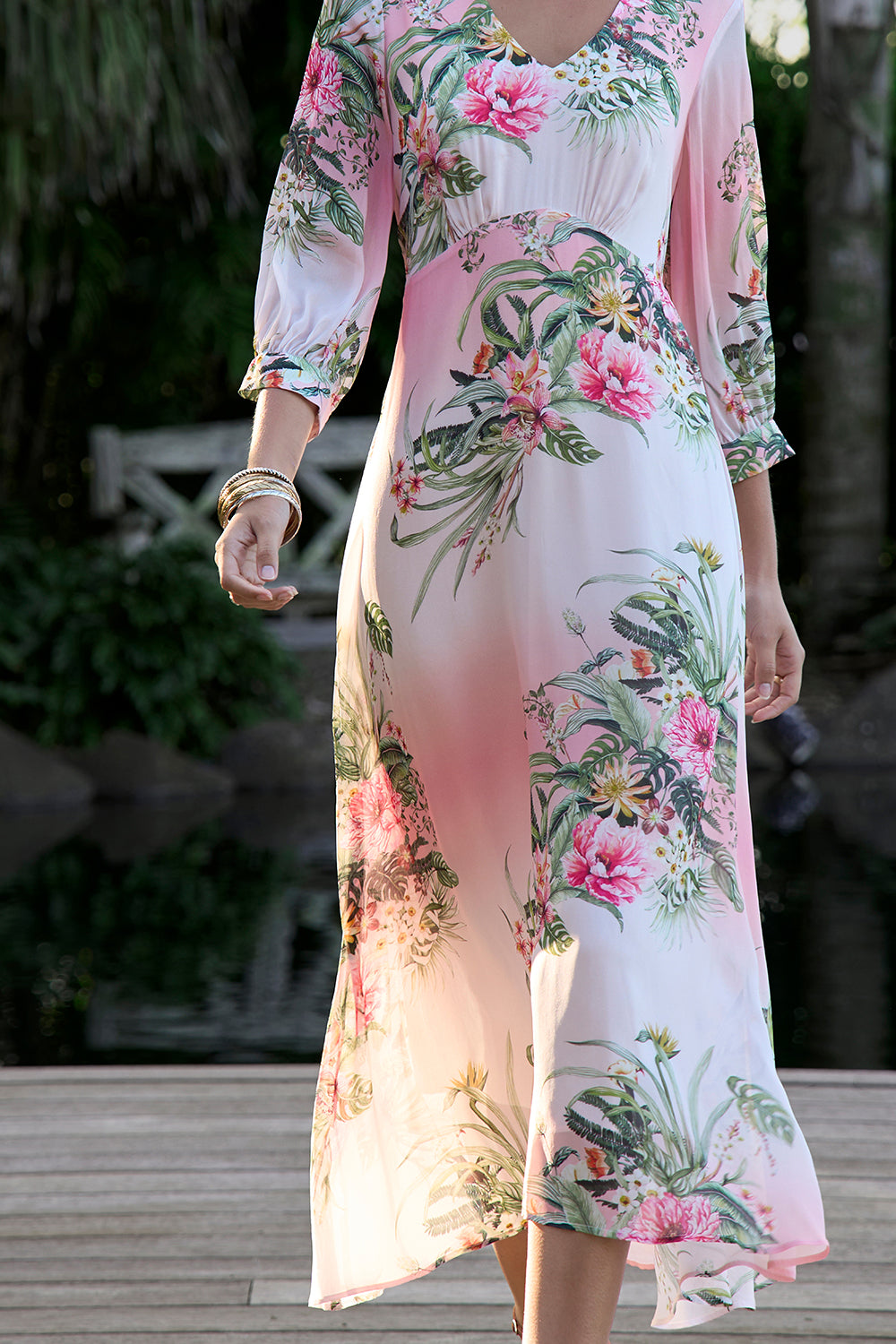Ayana Midi Dress Blush Multi