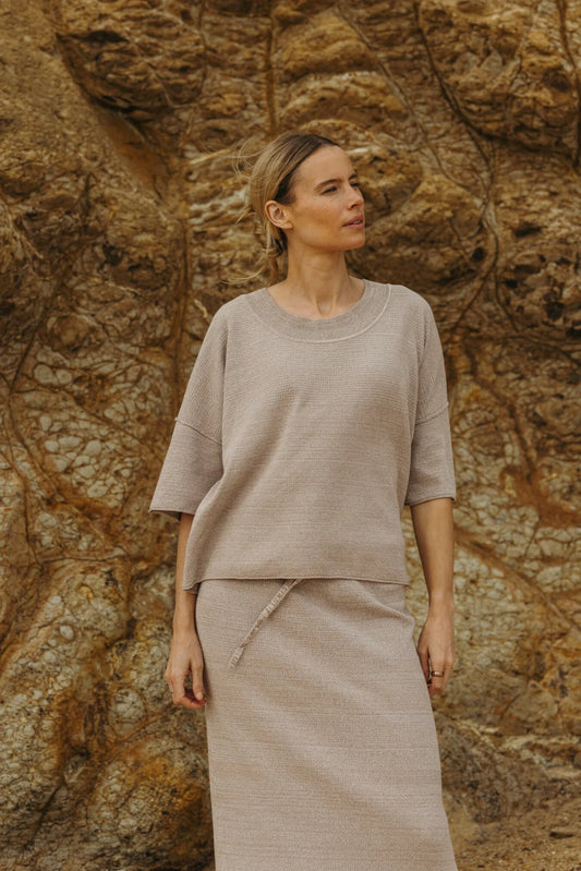Retreat Cotton Twist Tee Pullover Sunset