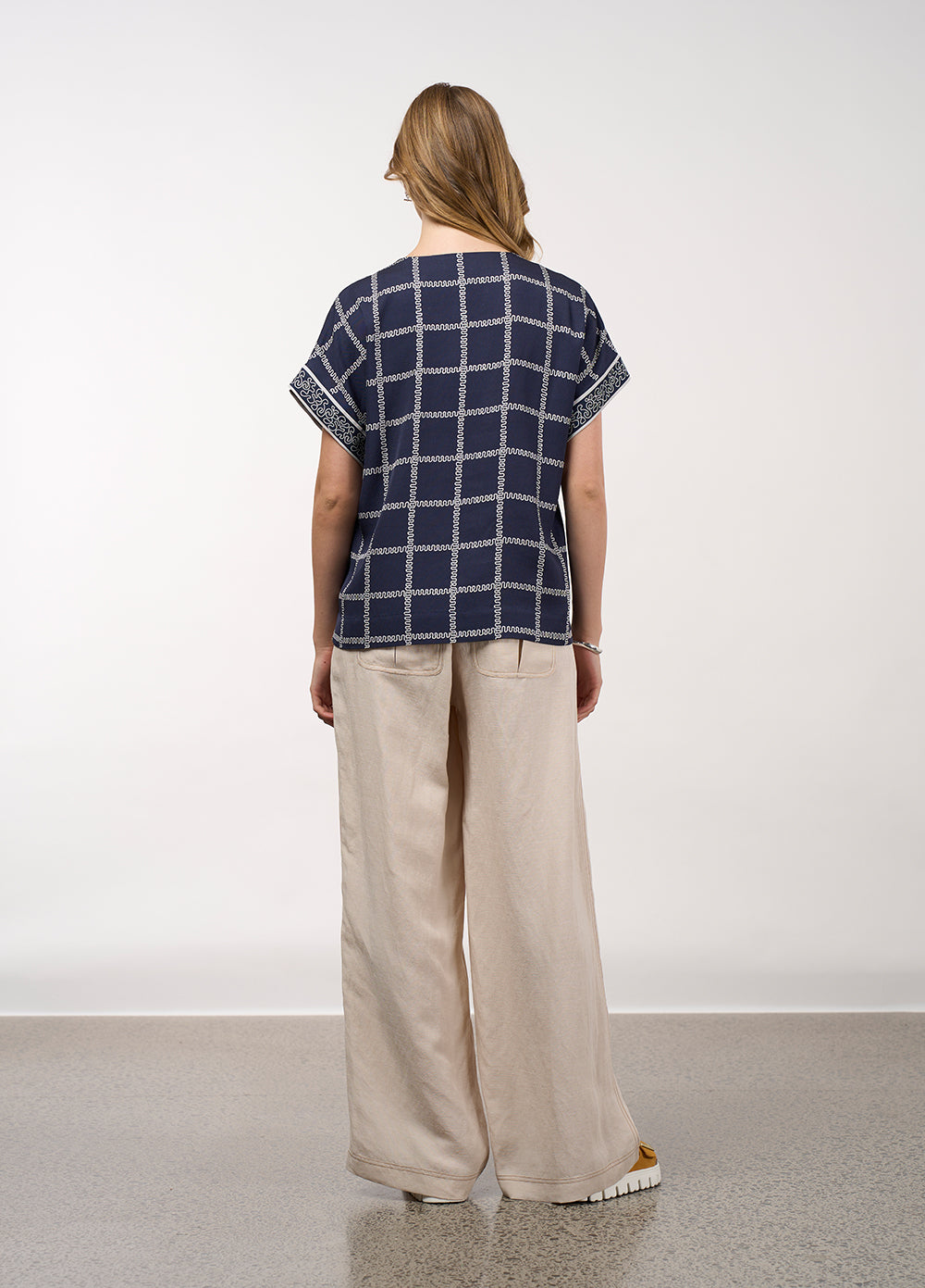 Lyrical Top Navy Bone