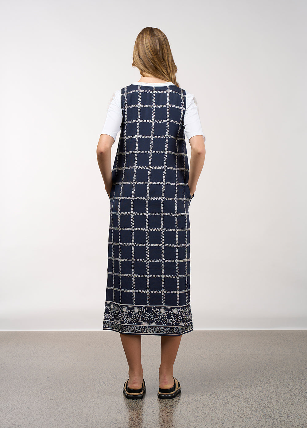 Lyrical Dress Navy Bone