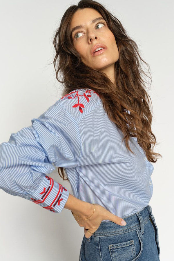 Osmo Stripey Shirt Brnr Blue