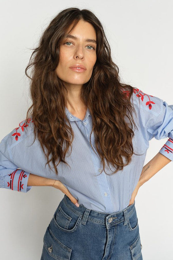 Osmo Stripey Shirt Brnr Blue