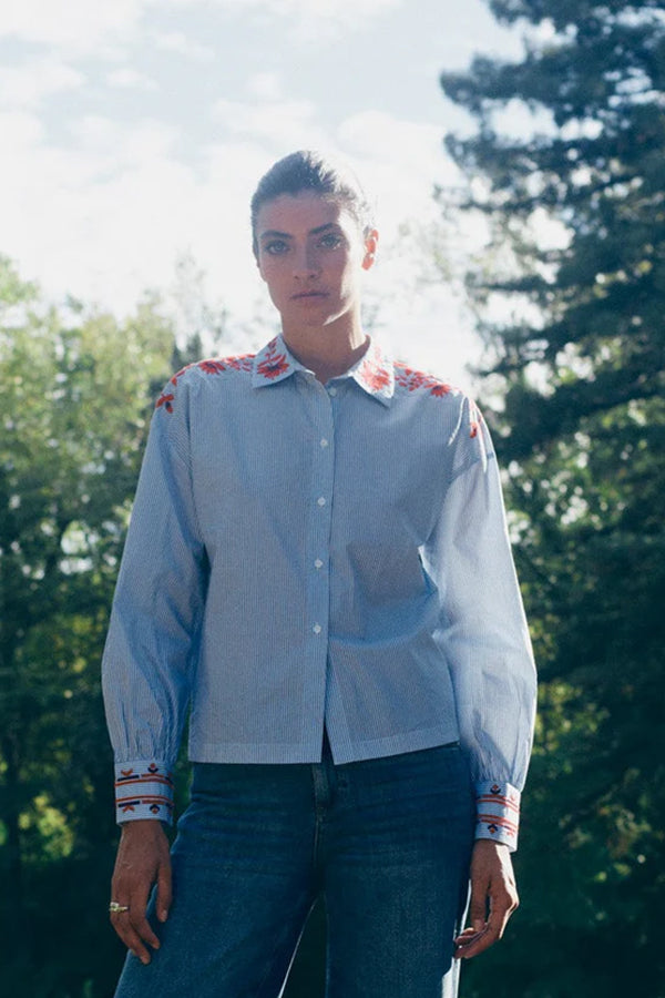 Osmo Stripey Shirt Brnr Blue