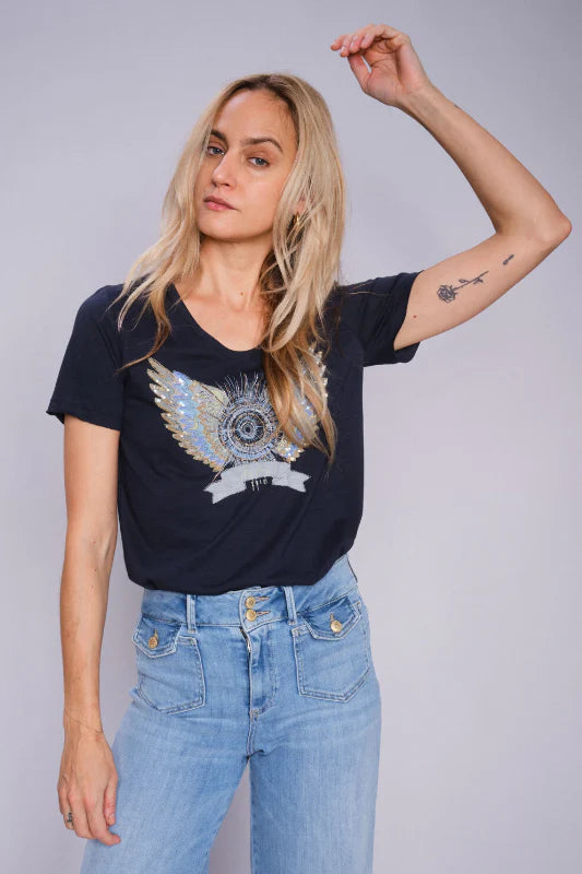Gethi Deco Tee Salute Navy