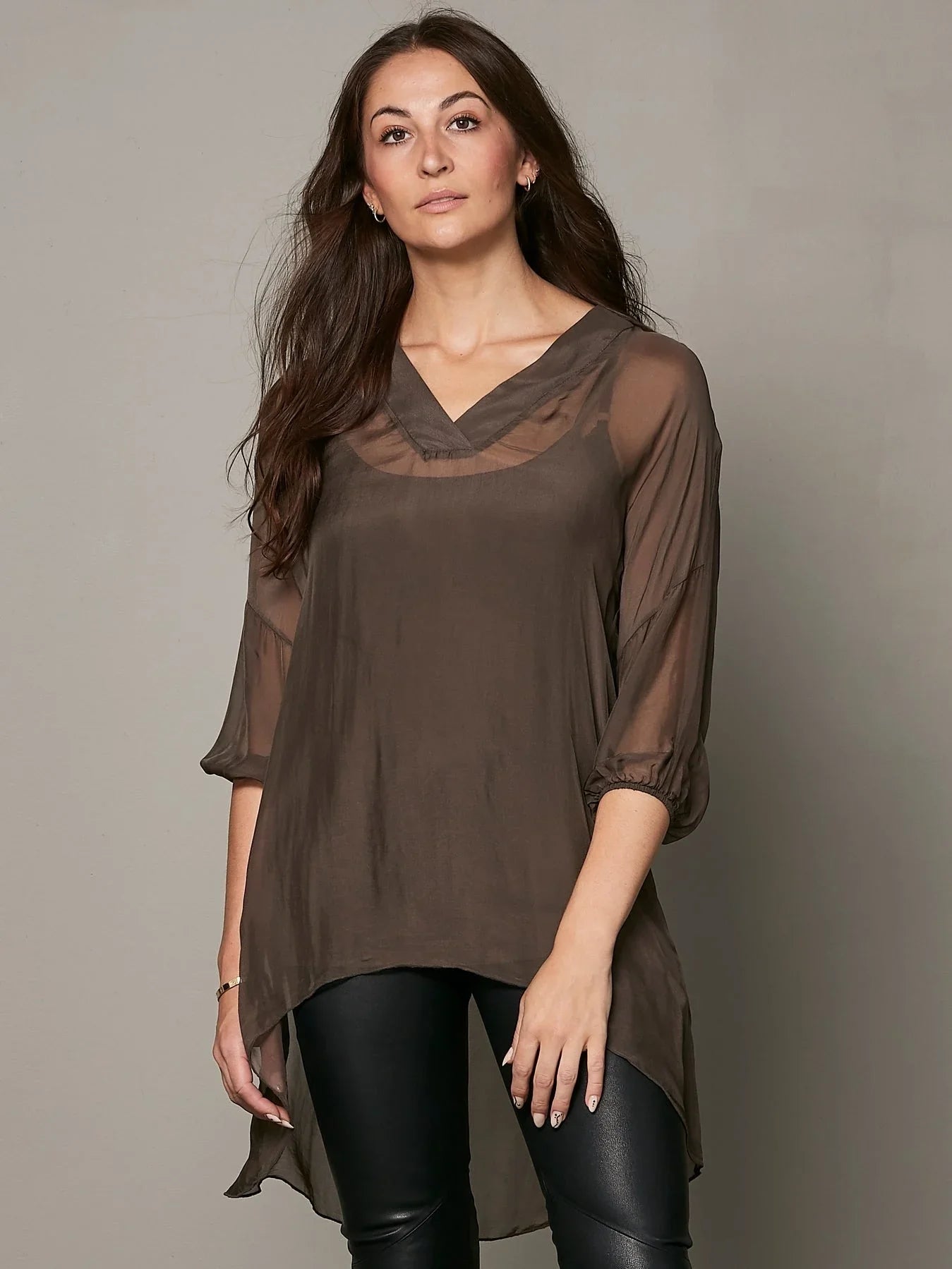 Vanina Tunic Dark Brown