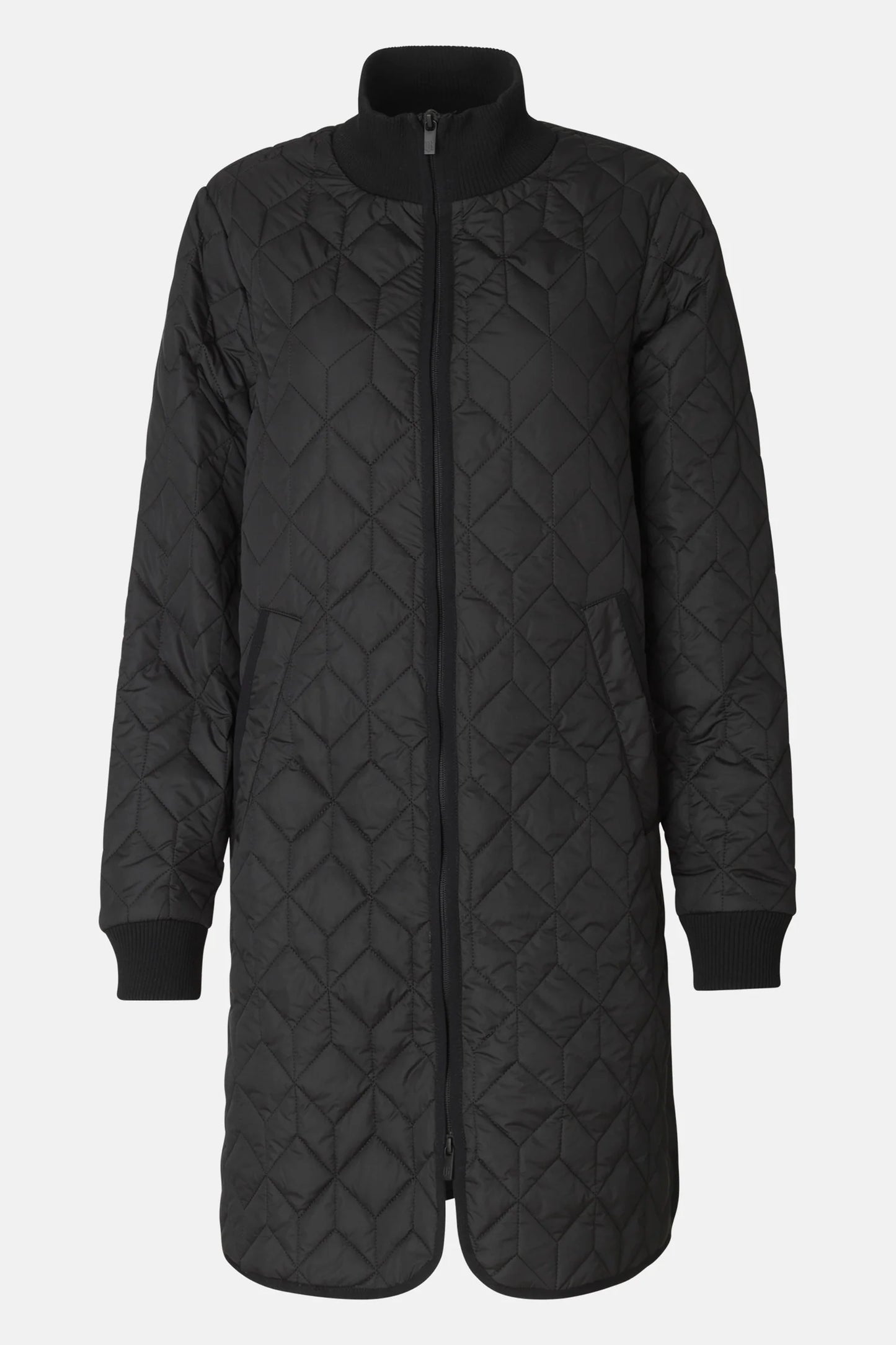 Art06 Long Quilt Coat Black