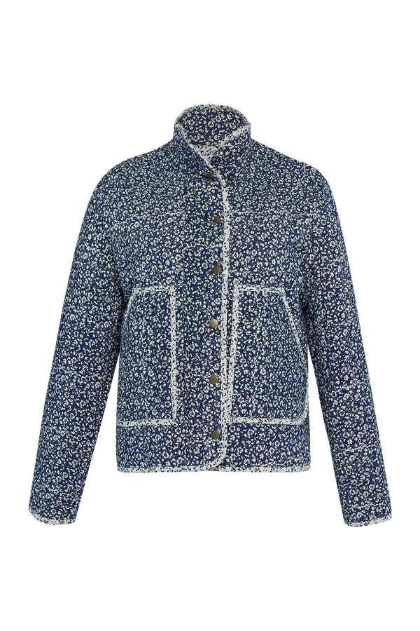 Poets Two Tone Jacket Floral Navy