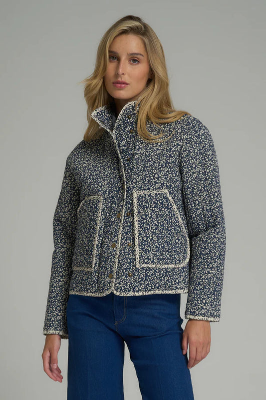 Poets Two Tone Jacket Floral Navy