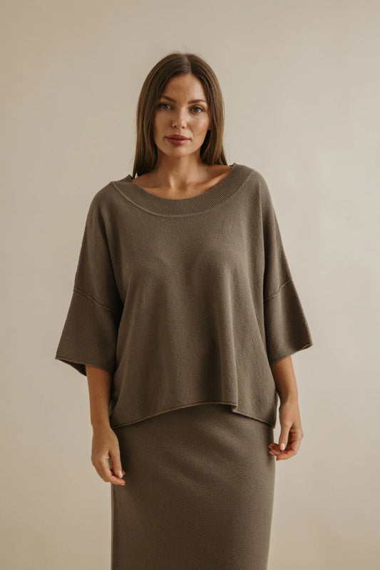 Retreat Cotton Twist Tee Pullover Khaki Olive