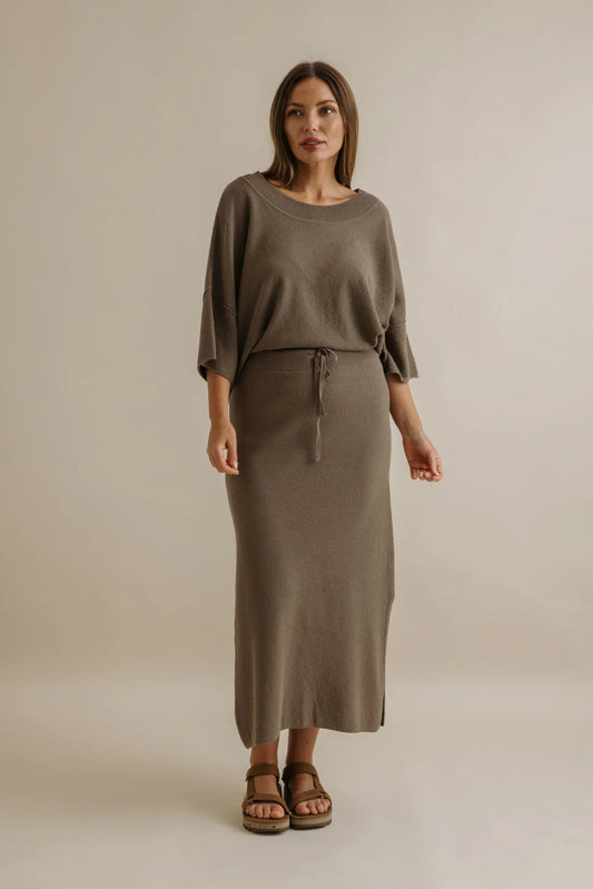 Retreat Cotton Twist Skirt Khaki Olive