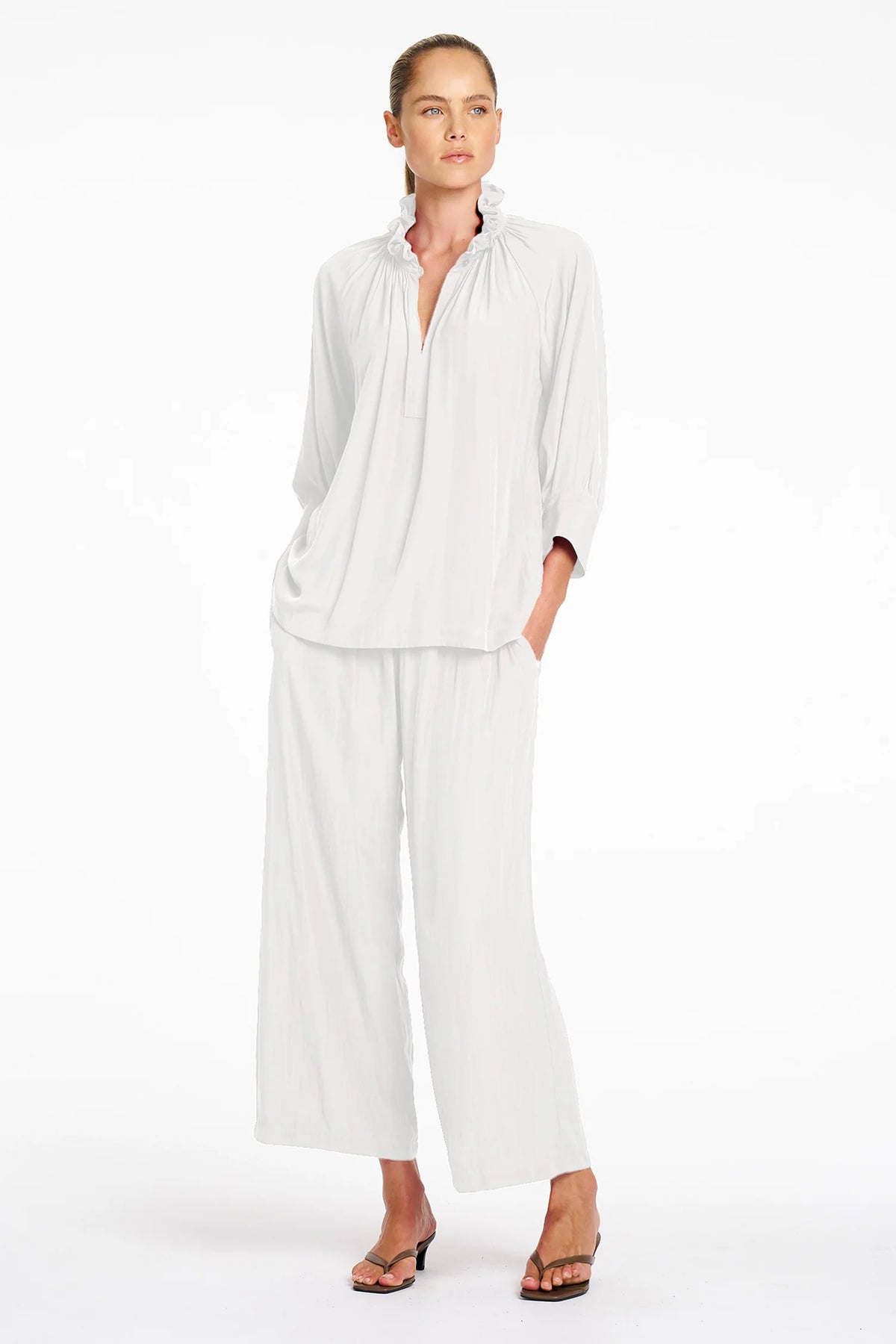 Roman Blouse Mache White