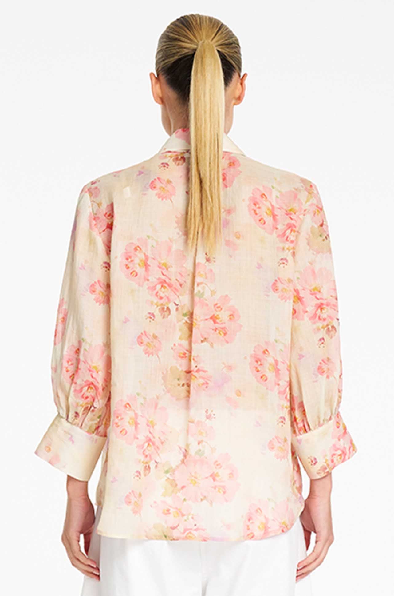 Ruffle Resort Top Misty Floral Line