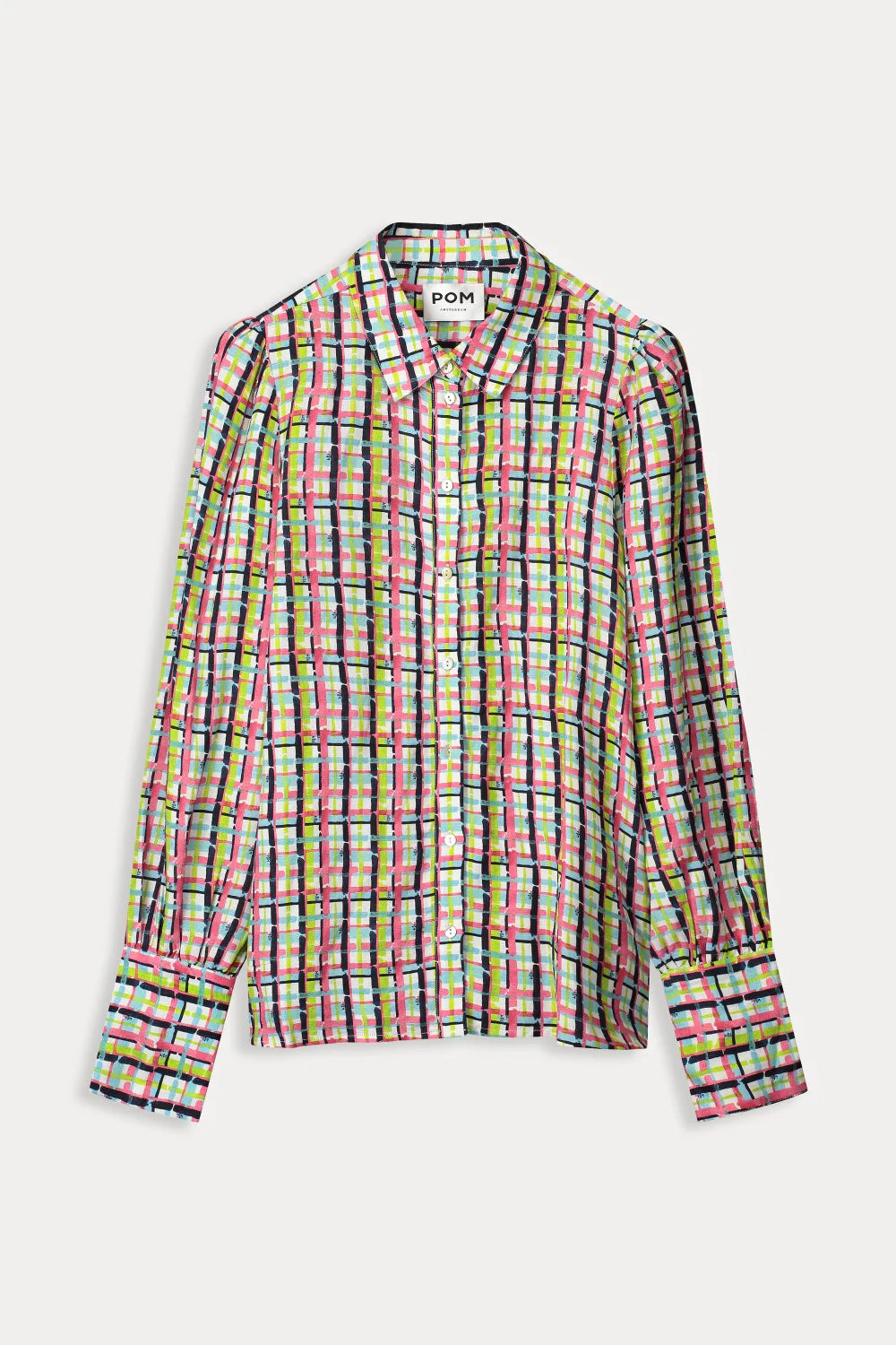 Blouse Brushwork Check linen