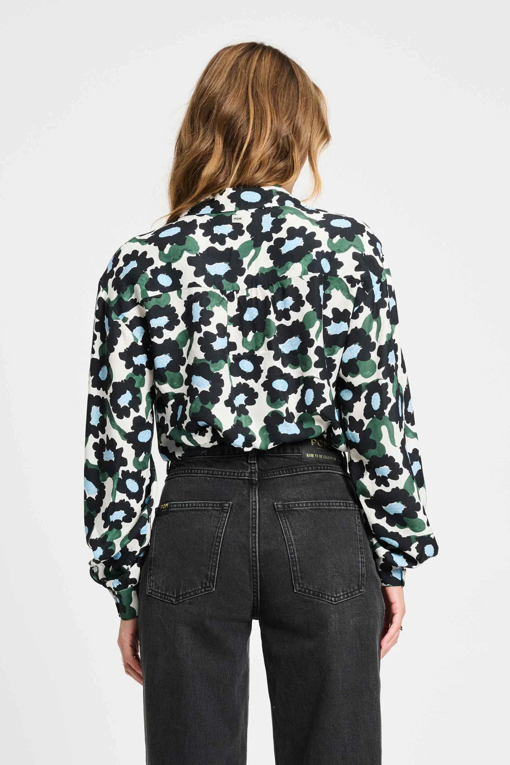 Violet Wild Flowers Ecru Blouse